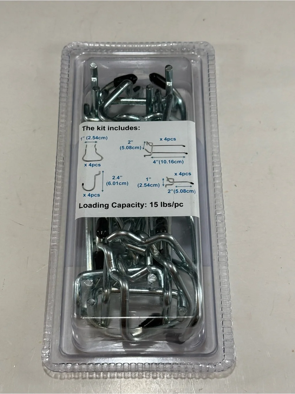 brightroom Silver Pegboard Hook Set - 16 Count